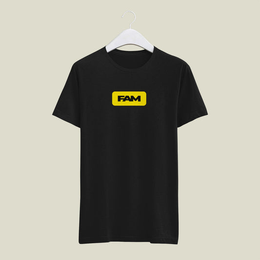 Fam Yellow Badge T-Shirt (Black)